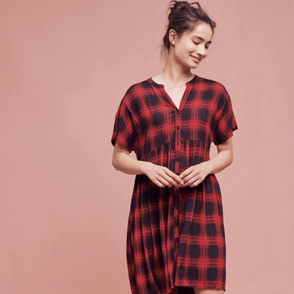 Anthropologie Tylho Mona Plaid Dress